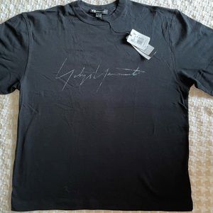 Y3 chest script Logo Tee NWT